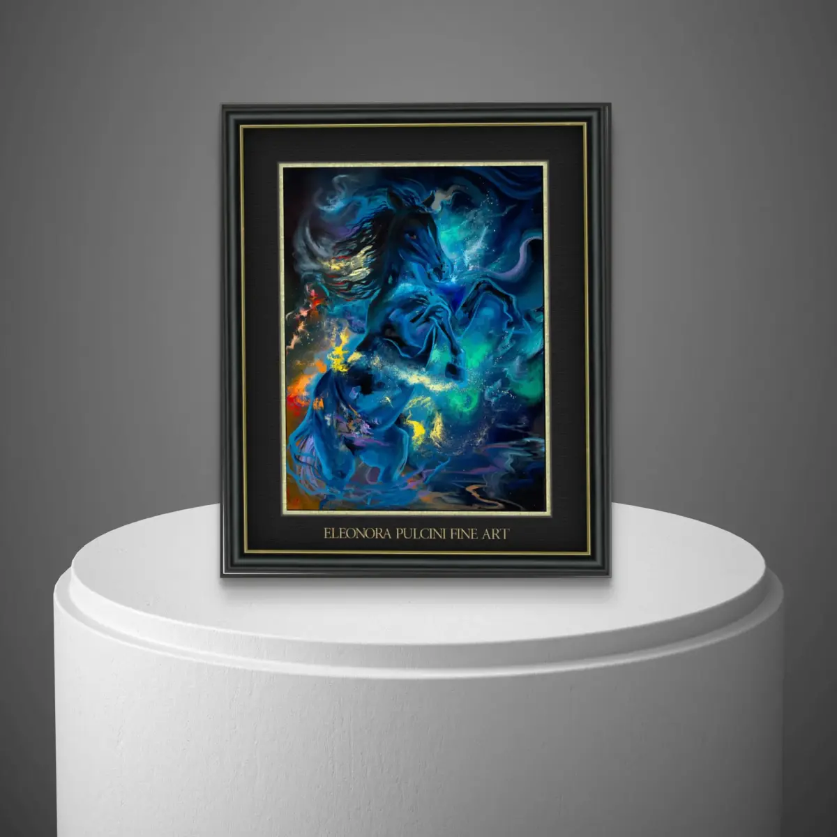 Abstract Eleonora Pulcini fine art framed on pedestal
