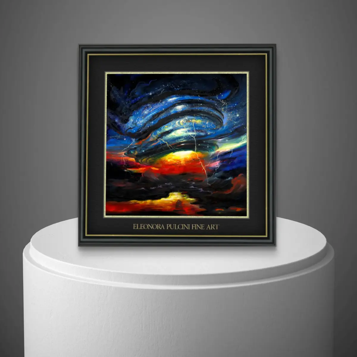 Vibrant abstract painting by Eleonora Pulcini on display