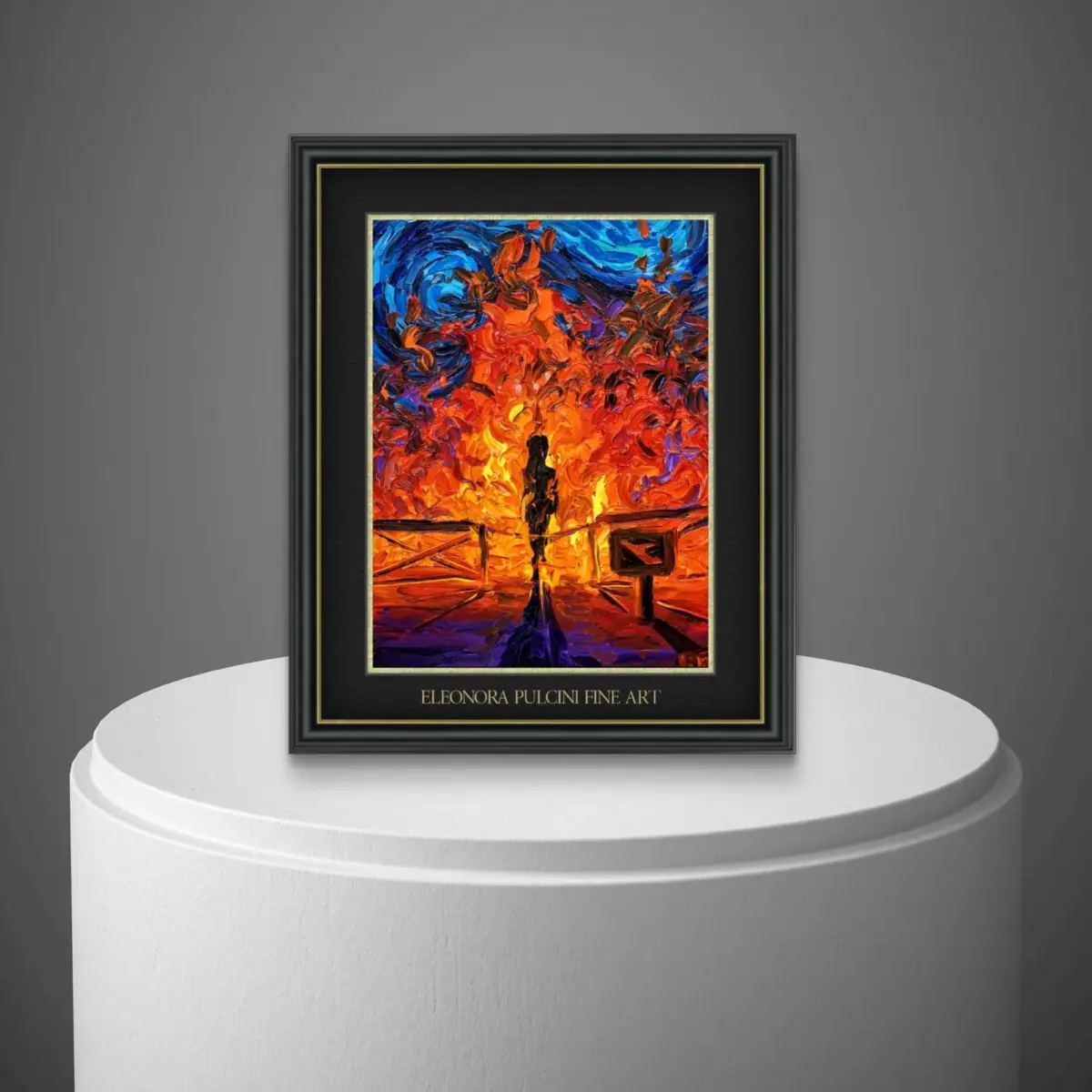 Vibrant abstract painting on display in gallery